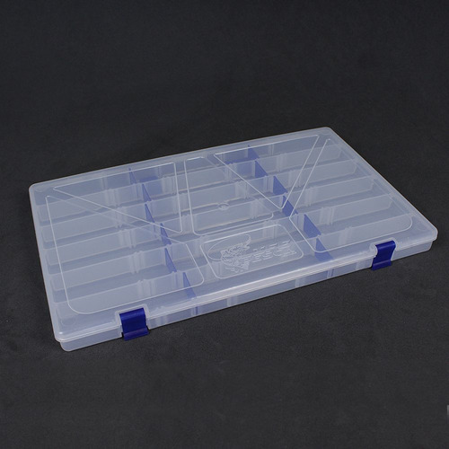 Estojo P/ Iscas Transparente C/ 24 Divisões - Cores