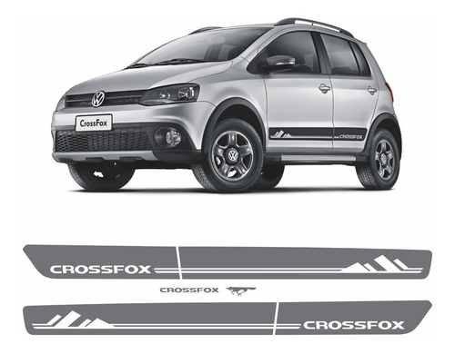 Adesivo Faixa Lateral Volkswagen Crossfox 2012 Grafite