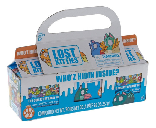 Kit Com 3 Lost Kitties Surpresa Hasbro Massinha