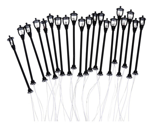 20 Peças Led Mini Lâmpada Caminho Lanterna Poste Miniatura