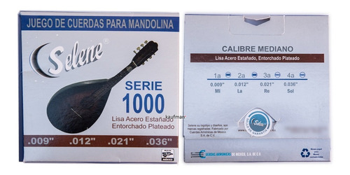 Juego De Cuerdas Para Mandolina Serie 1000 Selene Originales