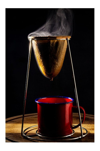 Coador De Café Filtro De Pano Malha Algodão Sem Cabo Pequeno