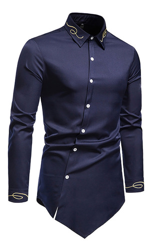 Camisa De Manga Larga Asimétrica Con Bordado Vaquero Occiden