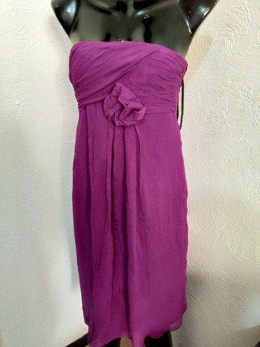 Vestido Strapless De Gasa Talla 10p Luze Chin