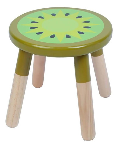 Taburete De Frutas De Madera Maciza Para Niños De 9 Pulgadas