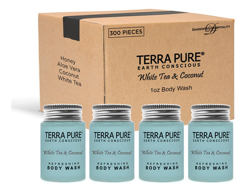 Terra Pure White Tea & Coconut Body Wash, Comodidades De Hot
