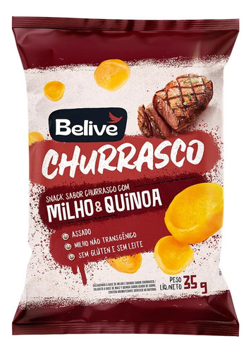Combo 20x Snacks De Milho Sabor Churrasco 35g - Belive