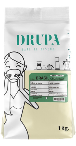 Café De Especialidad Molido Brasil Orgánico X 1 Kg Drupa