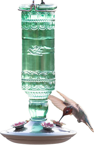 Bebedero Colibri De Vidrio Verde Perky-pet (280ml)