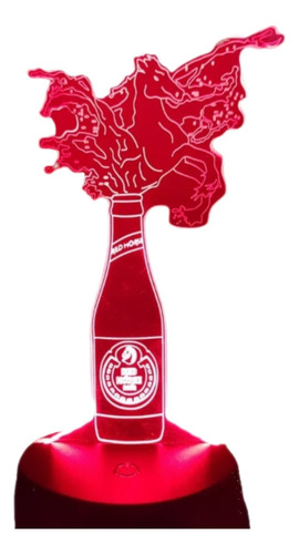 Lampara 3d Cerveza Red Horse De 7 Colores