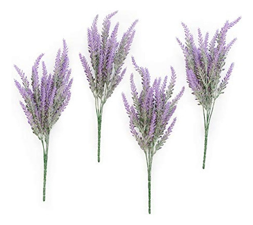 Ling's Moment Lavanda Púrpura Artificial, 4 Arbustos Flor Li