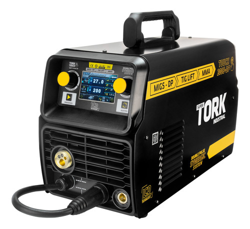 Maquina Inversora Solda Mig Pulsado Sinergico Lcd 200a Tork Cor Preto Frequência 50/60hz 220v