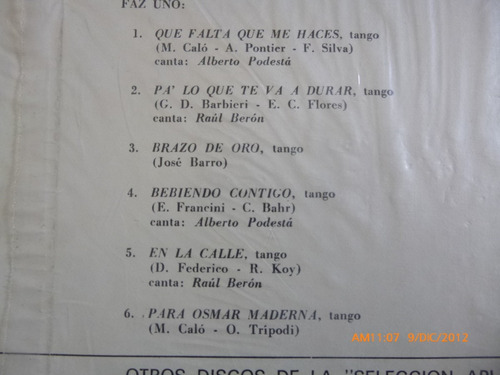 Vinilo Lp De Tango Miguel Calo Y Más ( Xx506 (Usado)