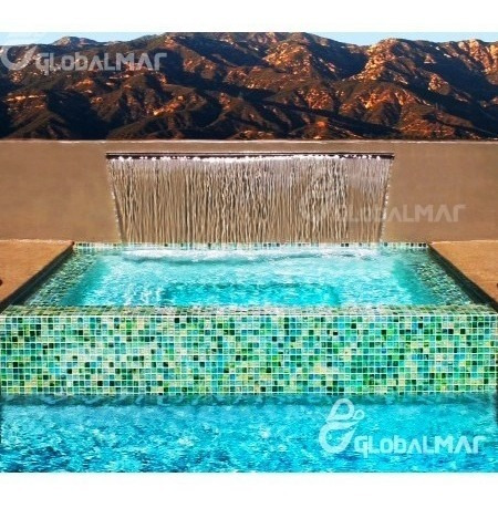 Cascata Piscina 200cm Embutir Fibra Bico Aço Inox 2 Metros