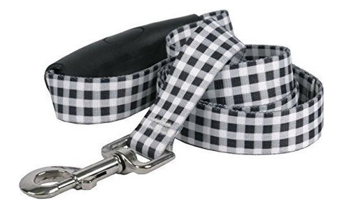 Yellow Dog Design Southern Dawg Gingham Black Dog Leash Con 