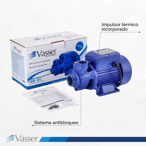 Imagen 5 de 10 de Bomba Periférica Motorarg Linea Vasser 0.50 Hp Antibloqueo.