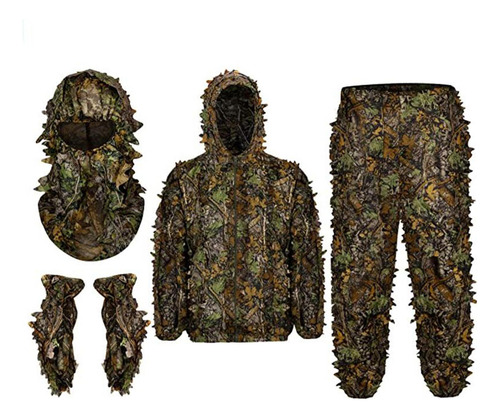 Traje Ghillie Para Hombre, Juego De Guantes De Máscara De
