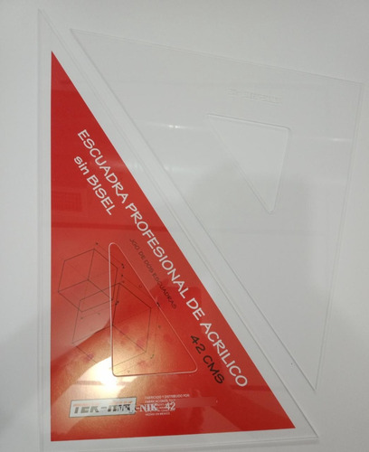 Juego De Escuadras Acrilico Profesional 42cm Sin Bisel 2pz
