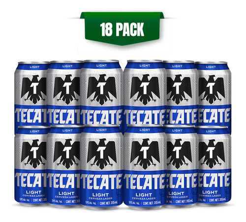 Cerveza Clara Tecate Light 18 Pack Lata 355ml