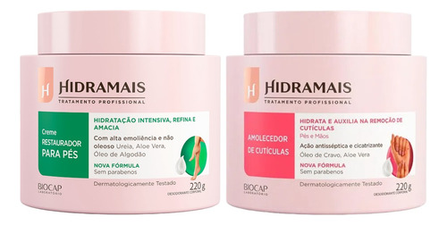 Kit 1 Restaurador Para Pés 1 Amolecedor Cuticulas Hidramais