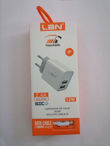 Cargador De Pared Lbn + Cable Para iPhone iPad