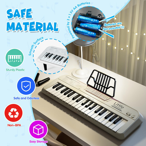 Teclado Electrónico Blanco Para Niños De 1 A 3 Años Blanco