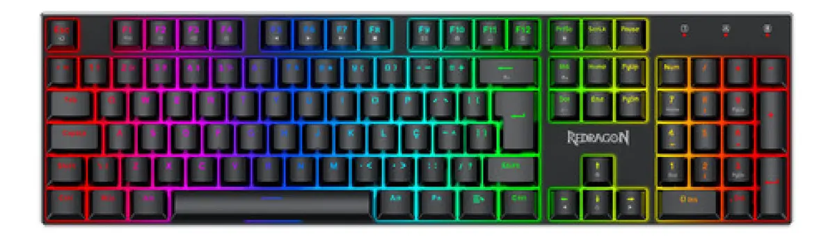 Teclado REDRAGON K556RGB-M Gamer Dharma MAGNETIC LAYOUT ABNT2 FULL SIZE Português Brasil