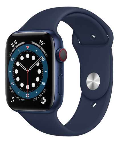 Apple Watch Series 6 (GPS+Cellular) - Caja de aluminio azul de 4.4 cm - Correa deportiva azul marino