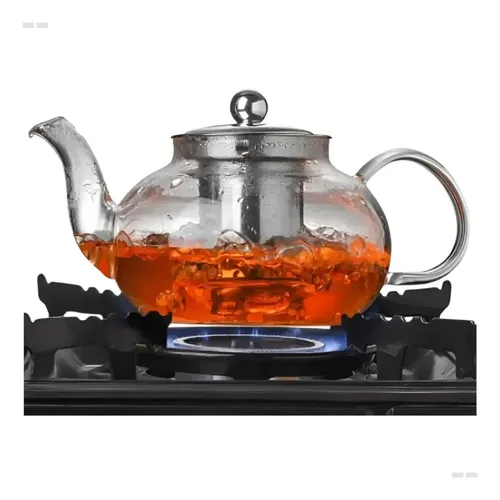 comprar Chaleira De Vidro 600 Ml Com Infusor Inox bekcommerce Vai Ao Fogo Transparente Coador De Chá Borossilicato Resistente Calor