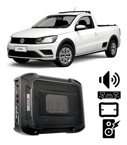 Caixa Slim Vw Saveiro G6 2013 A 2016 350w Rms Amplificada