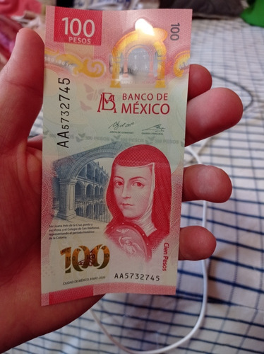 Billete De 100 Pesos Mexicanos Serie Aa
