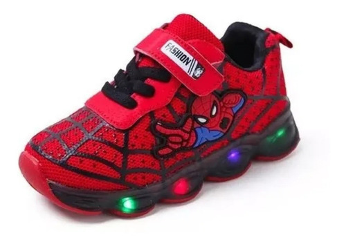 Zapatillas Deportivas Transpirables Con Luz Led Spider-man