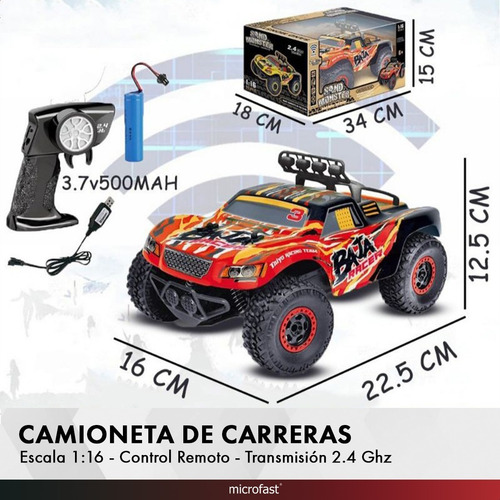 Imagen 5 de 6 de Jeep Auto Todo Terreno Control Remoto Recargable 1:16 2.4ghz