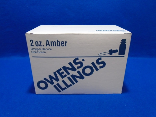 Frasco Gotero Oval De Vidrio Ambar De 60 Ml Caja C/12 Piezas Ambar