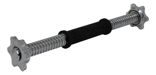 Barra halter de acero inoxidable de 35 cm con rosca sin anillos de 28 mm