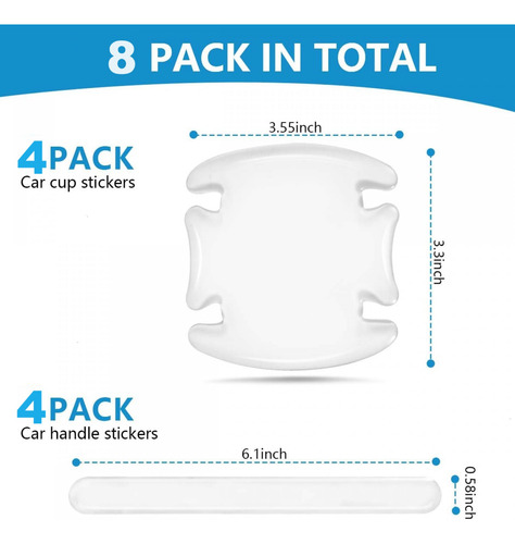 Calcomanias Transparentes Puertas Anti Rayones Set 8 Piezas