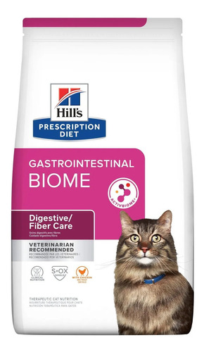 Imagen 1 de 2 de Alimento Hill's Prescription Diet Gastrointestinal Biome para gato adulto sabor pollo en bolsa de 4lb