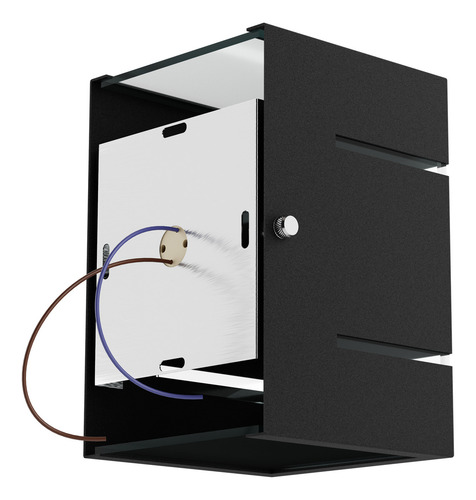 Arandela Externa Luminária 2 Frisos 2 Fachos Cor Preto Alumínio Mf115 + Led G9 Branco Frio 5w Mega Forte Iluminação