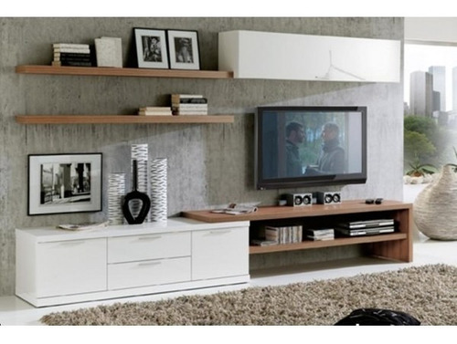 Modulo Mesa Lcd Led Dvd Vajillero Cajones Mas Repisa Estante