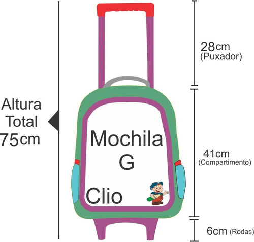 Mochila De Rodinha Com Alça De Costas Minions Clio Mn2273k