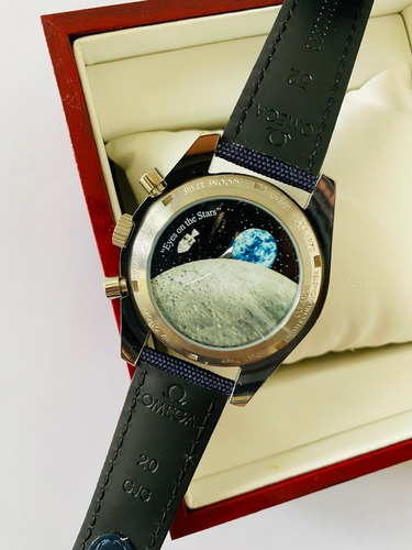 Bonito Reloj Omega De Caballero Azul Azul Blanco (Usado)