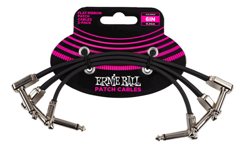 Cable Ernie Ball 15cms Flat Ribbon Patch 3-pack