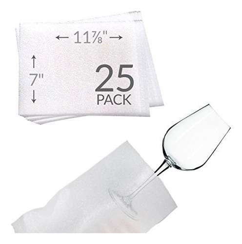 7 X11-7/8  Foam Pouches For Glasses (25 Pack) Protect D...