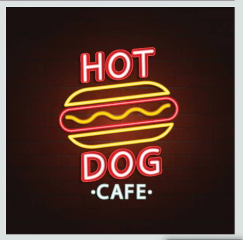 Letrero Led Neon Completos Hot Dog Ancho 55cm Luminoso