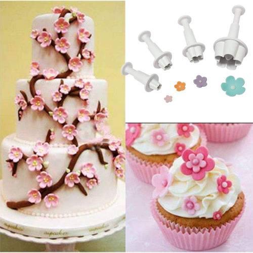 Juego De 4 Piezas De Cortador De Flores Para Fondant
