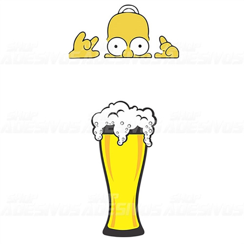 Adesivo Decorativo Geladeira - Simpson Cerveja