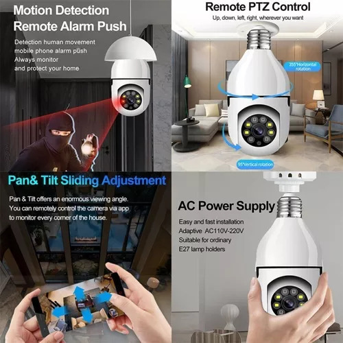 Cámara Seguridad Tipo Foco Motorizado C/sensor Ipc-zas03 Color Blanco