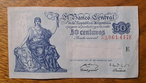 Bottero N 1811 Billete 50 Centavos Serie Progreso. Excelente