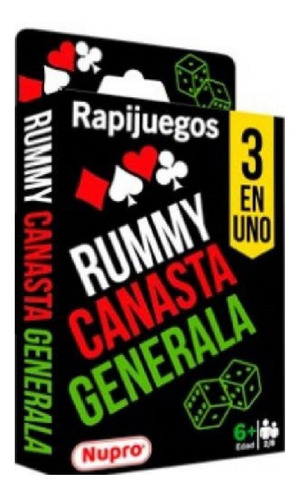 Juegos De Mesa 3 En 1 Rummy, Canasta Y Generala Nupro