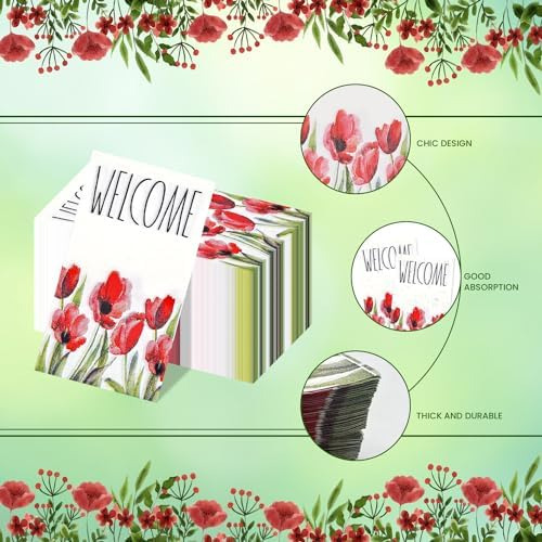 Servilletas De Papel De 200 Flores, Servilletas De Papel De